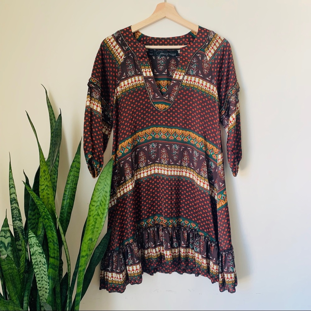 Patterson J Kincaid boho print mini dress